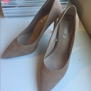 Tan Suede Stiletto Pumps